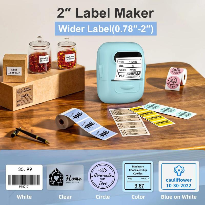 Label Maker, label printer, portable wireless printer, Bluetooth supported, suitable as a Valentine's Day gift for loved ones and partners, Super Bowl