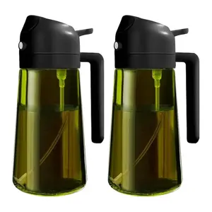 Multifunctional High-Pressure Glass Oil Spray Bottle, Leak-Proof Dual-Use Oil Dispenser for Home Cooking, 470ml Large Capacity Olive Oil Sprayer, Safe Portable Kitchen Tool for Kitchen, Camping, Grilling and BBQ Use