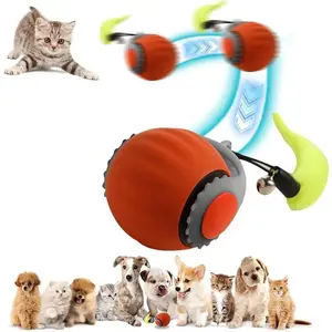 【Free.ship】SETIPS Interactive Cat Ball Speedy Tail 3.0 Pet Toy Rolling Ball, Interactive Toys for Indoor Cats, 360° Smart Automatic Dog Kitten Toy Turbo Tail Electronic Bouncing Balls