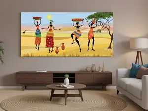Beautiful Canvas Print - Vibrant African Women Art for Living Room, Bedroom, or Office - High-Quality Finish, Easy Installation, Perfect Gift