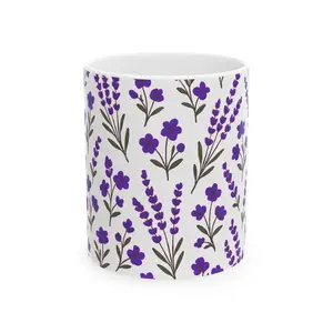 Purple Lavender Full Wrap Ceramic Mug