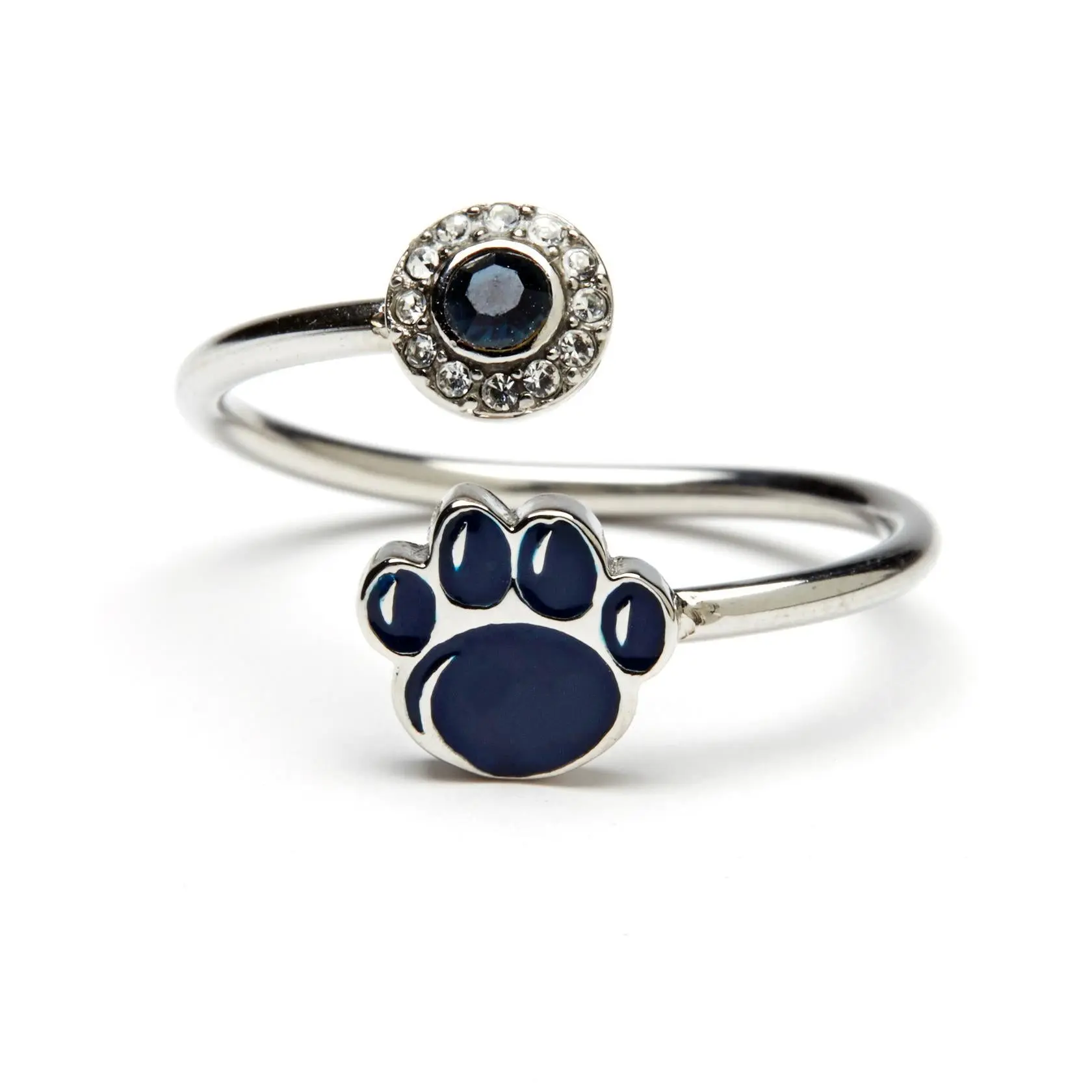 Stone Armory Penn State Ring - Lion Paw Penn State College Ring with Crystals - Hypoallergenic and Adjustable Sizes 5-12 - Penn State Gifts for Women