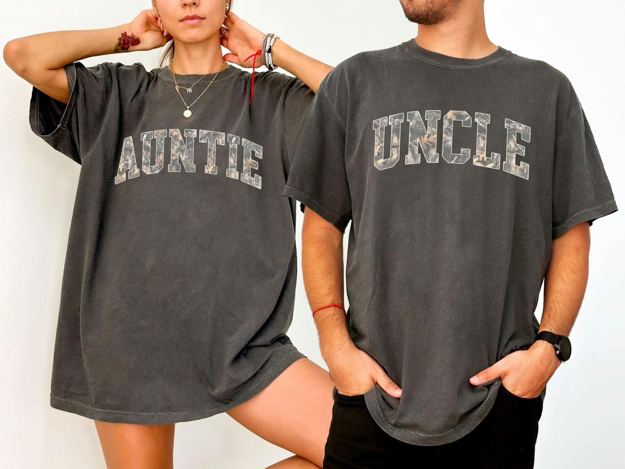 Auntie and Uncle Matching Shirt, Personalized with Date Aunt Uncle Shirts, New Aunt Shirt, New Uncle Shirt, Aunt Uncle Gift, Camo Shirt