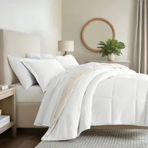 Reversible Comforter and Shams Set, Ultra Soft - Becky Cameron, White / Ivory, Full/Queen