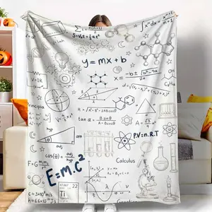 Science Formula Flannel Blanket， Physics Chemistry Math Equation Print Pattern， Soft Cozy Warm Lightweight Decorative Throw， Perfect for Study Room Office Dorm Teacher Gift Classroom Decor tiktokshopspringglowup