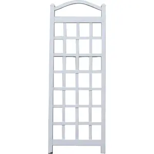 28"x76" Cambridge Vinyl Trellis – Decorative White Grid Lattice for Outdoor Climbing Vines & Flowers, Wall or Freestanding Support