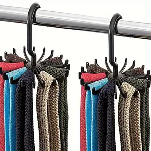 1pc Rotatable 20 Claw Multi-purpose Scarf Clothes Hanger Belt Bag Storage Hook Plastic Coat Hat Hanger Hook