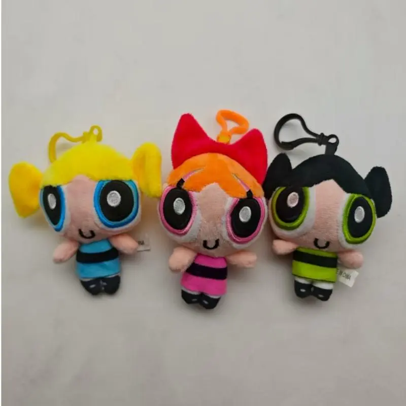 3pcs/lot 10cm Cartoon anime Powerpuff Girls Plush Toys Cute Blossom Buttercup Bubbles stuffed Plush dolls Gifts For Childr
