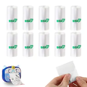 Sticky Thermal Paper Rolls for Mini Bluetooth Printer – 2.24x0.98in, 3m Long, 10 Rolls Pack, Bold Print, Writable, Inkless, BPA-Free, Waterproof, UV-Resistant