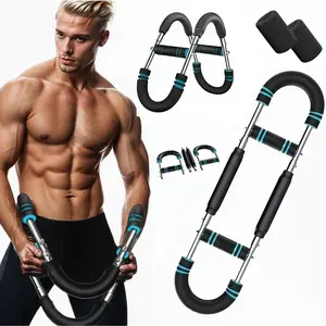 Twister Arm Trainer for Men,Chest Clip Muscle Workout Equipment, Shaker Plus Arm Exercise Force Rod with Adjustable Resistance, Portable Home Gym Strengthener for Tricep Forearm