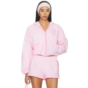 LoveShackFancy Kariana Hoodie in Tickled Pink