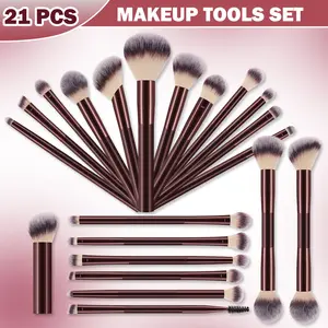 21pcs Makeup Brush Set, Face Brushes, Soft and Gentle on Skin, Portable Makeup Tools for Beginners