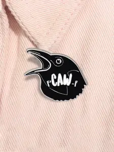 Punk Black Raven Enamel Pin F,CAW-F Halloween Metal Brooch Lapel Backpack Badge Fashion Jewelry Accessories Gift for Friends