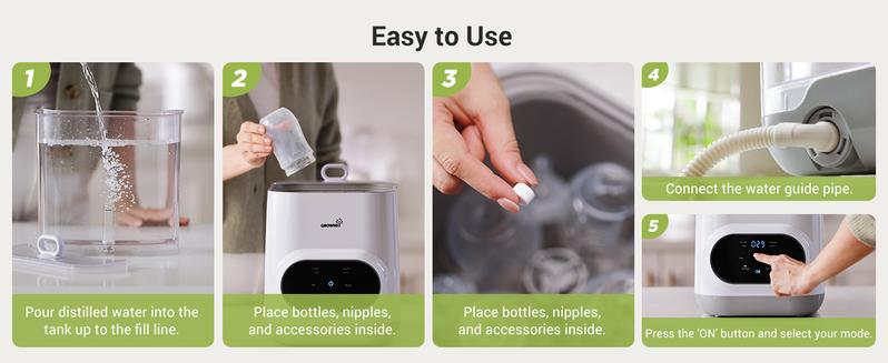 Grownsy Bottle Washer Pro - All in One Machine for Easy Cleaning - Sterilizer and Dryer for Baby Bottles, Pump Parts, and Sippy Cups./b01 Grownsy Bottle Washer Pro - All in One Machine for Easy Cleaning - Sterilizer and Dryer for Baby Bottles, Pump Parts, and Sippy Cups./b01