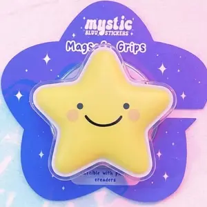 Magnetic Phone Grip Kawaii Star Magnetic Phone Grip – Cute Yellow Star Magsafe Phone Stand, Adorable Star Phone Holder, Fun Gift for Star Lovers
