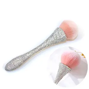 Cangzhou made diamond inlaid small waist makeup brush goblet loose powder brush beginner set multi-function high gloss powder blusher brush luxury design portable brush High Gloss Finish