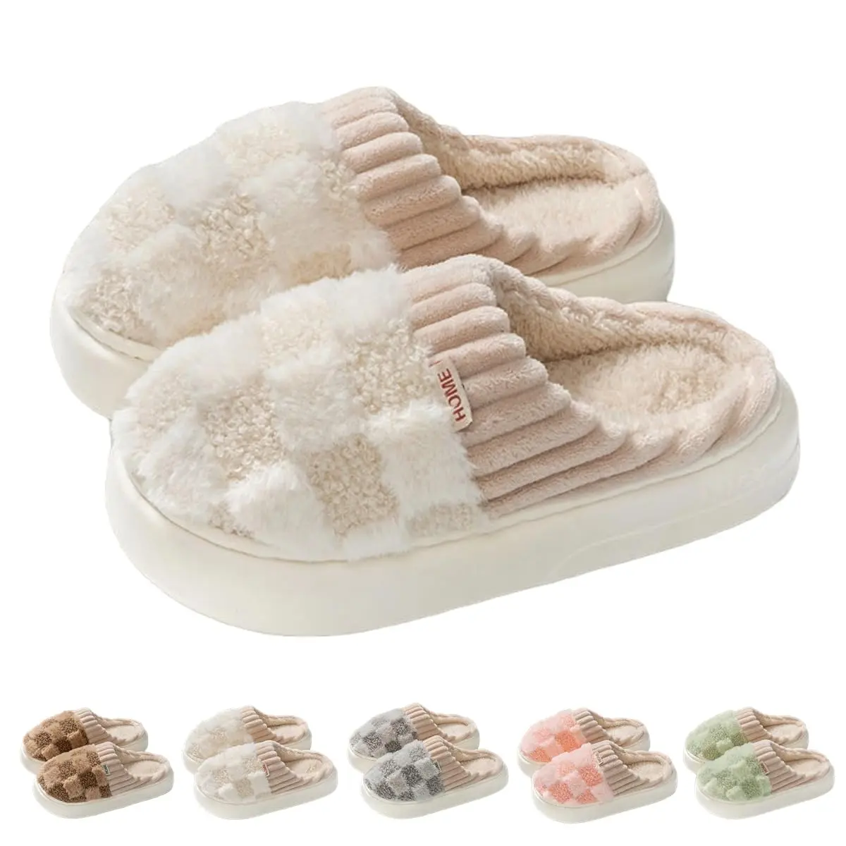 2026 Bestselling Warm Cotton Slippers,Women's Fuzzy Memory Foam Slippers Warm Cotton Soft Lightweight House Indoor Shoes Footwear   Fluffy Women slippers Indoor & Outdoor Use, Unisex Couple Style