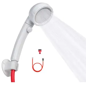 CAMPLUX Hand Held Showerhead with 5 FT Garden Hose, Portable Spray Shower Head, High Pressure Shower Head with ON/Off Switch