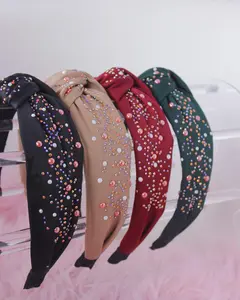 Emerald & Black Rhinestone Knot Headbands