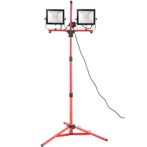 VEVOR LED Work Light with Stand, 20000 Lumen Dual-head LED Work Light with 27.6\"-68.1\" Adjustable and Foldable Tripod Stand, IP65 Waterproofed LED Tripod Work Light, with 5000 Kelvin Color Temperatu