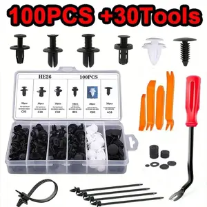 Car Bumper Repair Tool Set, Universal Plastic Rivet Fastener Clips, Body Push Pin Fixed Bolt Rivets, Car Accessories for Auto Maintenance Kit