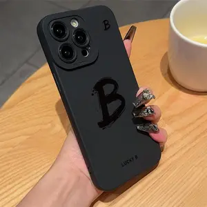 Letter B Pattern Phone Case, Anti-drop Cellphone Protective Case, Shockproof Mobile Phone Cover for iPhone 11 12 13 14 15 Pro Max