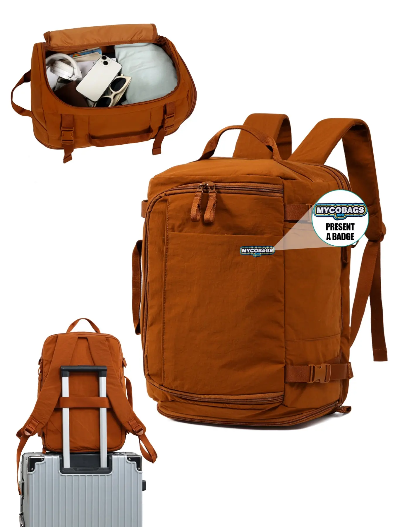 40L Expandable Travel Backpack, Multi-Compartment Design, Laptop Compartment, Flight Approved, Casual Style, All Seasons, Secure Zipperclosure, Laptop Bags