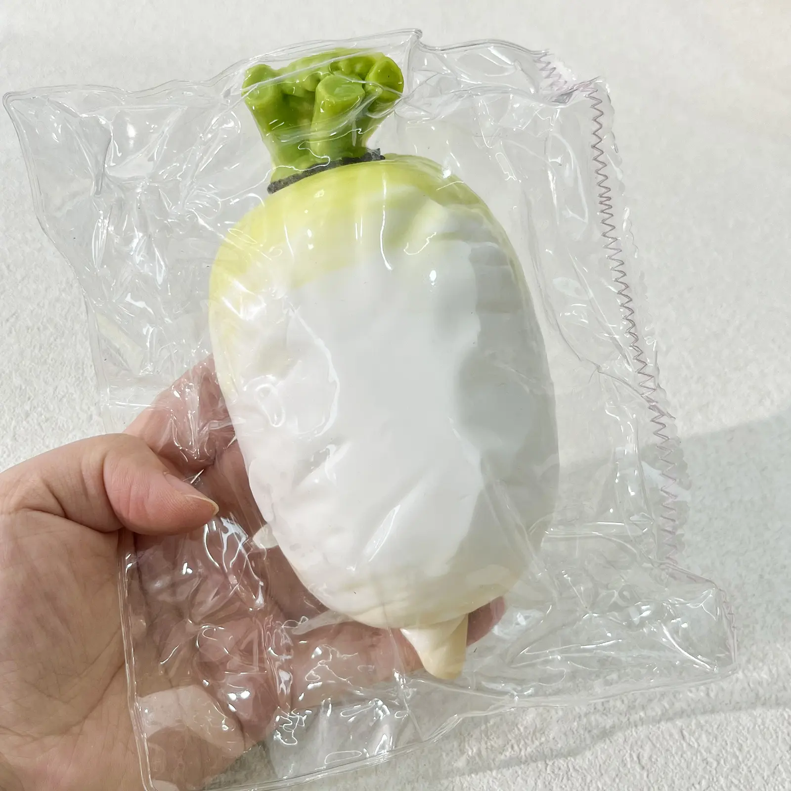 【Buy 3 Get 1 Free】Jumbo White Radish Moldable Taba Slow-Rise Squishy, Food-Grade Silicone Sensory Fidget Toy, Non-Toxic Handmade Anxiety Aid for 3+ Years Kids, Thick Creamy Slime Texture Stress Ball for Children Development