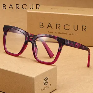 BARCUR Men's Reading Glasses, High Quality Eyewear, Square Frame Fashion Decoration, Enhanced Visual Comfort, Office Use, Brand Packaging Gift