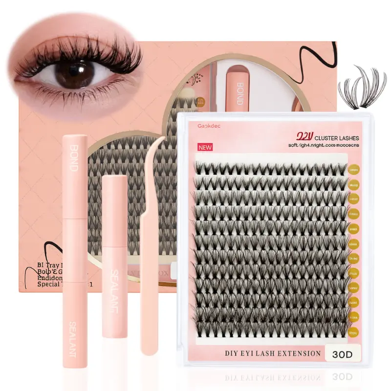 3-Set Bold 30D Lash Cluster Eyelash Extensions Kit (240Pcs, 8-16mm Mixed Lengths) - Multi-Pack with Glue, Remover & Tweezers, 30D Density for Fuller Eyes, Youth Daily Makeup DIY Home Use Cosmetic Gift (Lash Clusters Make DIY Glam Fast)