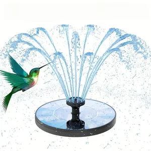 Solar Powered Bird Bath Fountain, Solar Bird Bath Fountain with 6 Nozzles, Portable Floating Solar Water Fountain Pump for Garden, Pond, Pool, Outdoor & Yard, Outdoor Water Fountains, Garden Decor, Garden Accessories