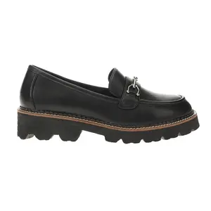 Corkys Womens Brownie Points Slip On Lug Sole Loafers Casual - Black