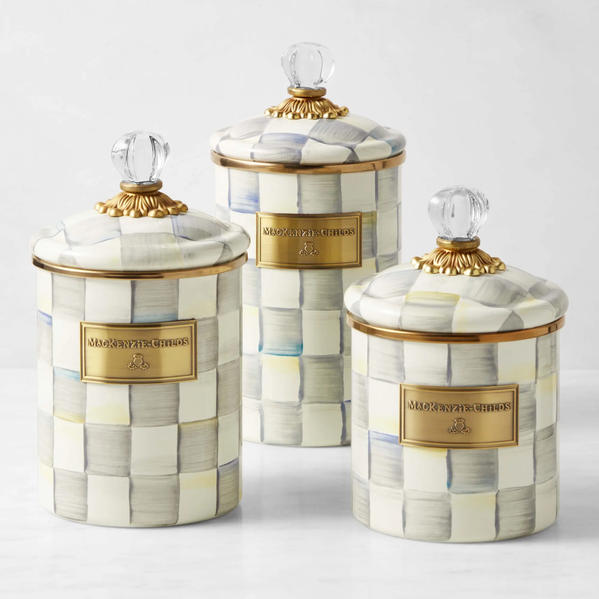 MacKenzie-Childs Sterling Check Canister MacKenzie-Childs Sterling Check Canister