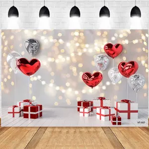 Photography Background Valentines Day Balloons Love Heart Gifts Sweetheart Engagement Wedding Birthday Party Decor Backdrop Photo Studio