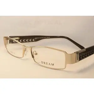 Dream Himax H639 Gold Brown Rectangle Metal Eyeglasses -Wo