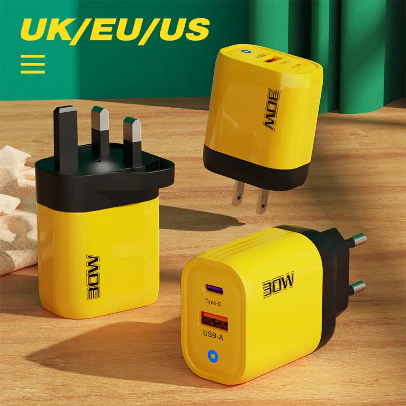 USB C Charger Block, iPhone 16 Charger Block Fast Charging Dual Port PD Power Adapter for iPhone 16/16 Pro/16 Pro Max/16 Plus/15/14/13/12/11, XS/X, iPad, Google Pixel, Samsung Galaxy - Yellow