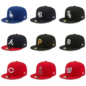 New Era Snapback Baseball Cap – LA Dodgers NY Yankees Braves Pirates Adjustable Flat Brim Hat, Embroidered Team Logo Streetwear Fashion Cap for Men Women, Hip Hop Sports Hat