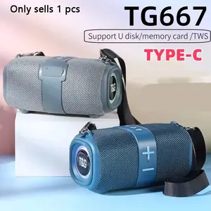 T&G Portable Wireless Speaker, Rechargeable Subwoofer Bluetooth-compatible Speaker, Outdoor Wireless Speaker with LED Light for Home, Outdoor, Travel, Audio, Waterproof Speaker