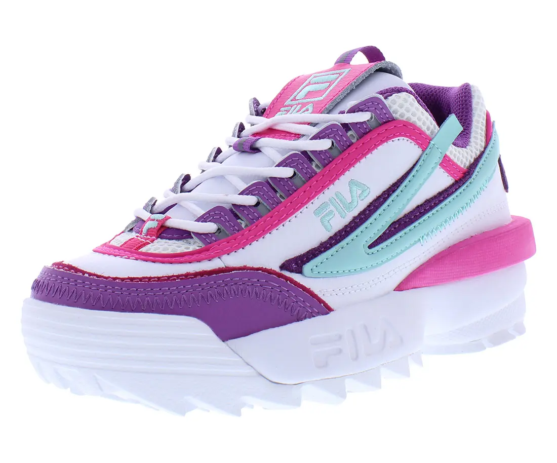 FILA Girls' Disruptor II Exp Sneaker Trainer, Trendy Casual Shoes with a Round Toe and Laces, Casual Athletic Trainers, Sneakers Trainer Shoes