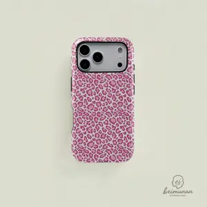 PINK LEOPARD Protective | Trendy | Cute | Aesthetic | Stylish | Sleek Premium Film 2 in 1 Phone Case - Durable, Shock Absorbing and Stylish Protection - Compatible with iPhone 17 16, 15, 14, 13, 12, 11, Plus, Pro, Pro Max
