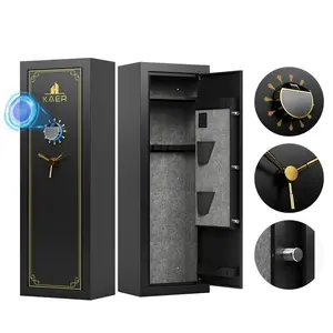 KAER 25 Biometric Gun Safe, Wider and Deeper Fingerprint Gun Safes for Rifle and Pistols, Large Quick Access Heavy-Duty Gun Cabinet for Firearm Ammo with Drawer & Gun Rack, Assembled Alarm Digital