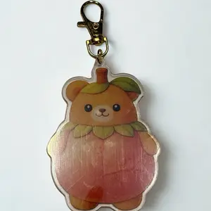 Peachy Bear Mashup Collection- The Produce Pals 2 Sided Acrylic Keychain
