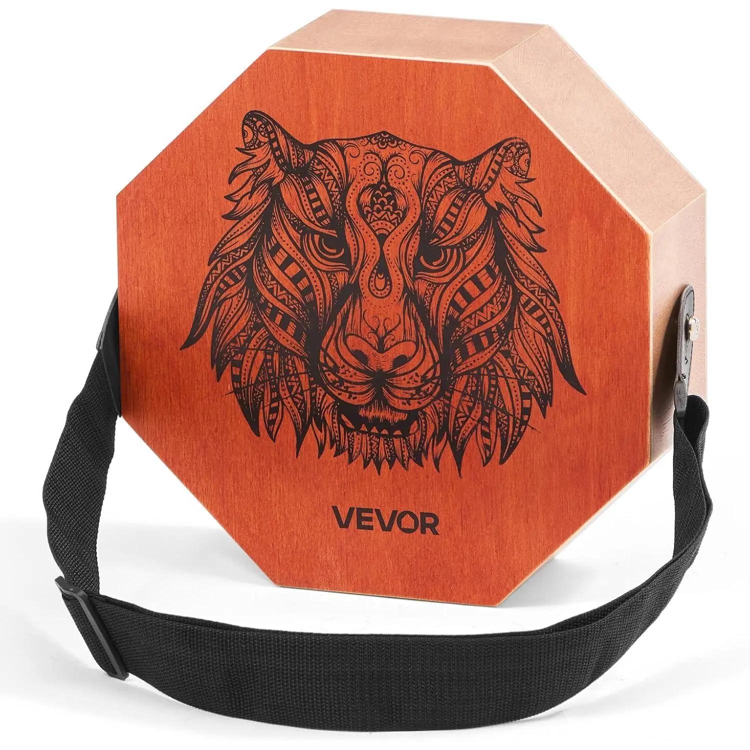 VEVOR Three-tone Cajon, Portable Travel Cajon Box Drum with Internal Guitar Strings Unique Birch Wood Drum Musical Instrument for Beginners & Professionals, 11.6 x 11.6 x 4 in