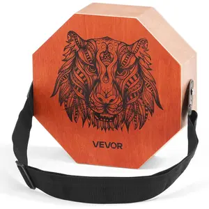 VEVOR Three-tone Cajon, Portable Travel Cajon Box Drum with Internal Guitar Strings Unique Birch Wood Drum Musical Instrument for Beginners & Professionals, 11.6 x 11.6 x 4 in