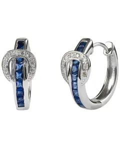 Kelly Herd Women's Blue Contemporary Buckle Hoop Earrings - 4M000000