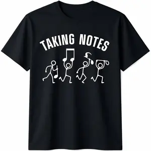 Funny Art For Men Women Musical Note Gag Music Lover T-Shirt