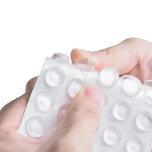 Transparent Anti-Collision Silicone Grips, Self-Adhesive Noise-Dampening Door Handles, door hardware, Non-Slip Cabinet Protectors, 64 Pieces
