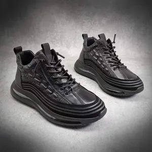 (New)Men'S Lightweight Breathable Sneakers - Non-Slip Cushioned Footbed, Lace-Up Closure, All-Season Everyday & Formal Shoes - - Extended Sizes Available - Durable Rubber Outsole - Urban Streetwear & Office Footwear, Embossed Design, Comfortable Walking