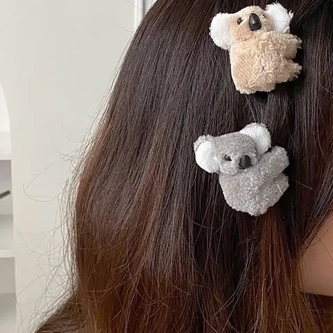 Women 2pcs Cartoon Koala Decor Hair Claw Set, Casual Versatile Shark Clip for Women & Girls, Elegant All-match Fashion Accessories for Daily & Party Decoration, Exquisite Jewelry for Birthday Gifts, Super Cute Clips, Hair Claws Set, Hairclips