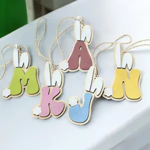 Personalized Easter Basket Tags Custom Letter Tag for Easter Baskets Bunny Gift Tag for Kids Easter Table Decor Daycare Provider Gift Ideas